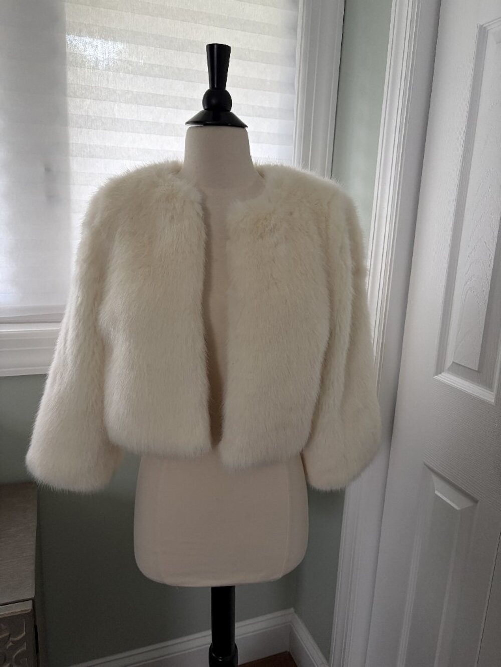 Leifsdottir Fur Crop Jacket, WHITE, Size, XS, NWT